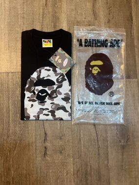 Brand New Gray/black Camo Bape T-shirt